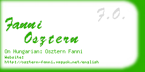 fanni osztern business card